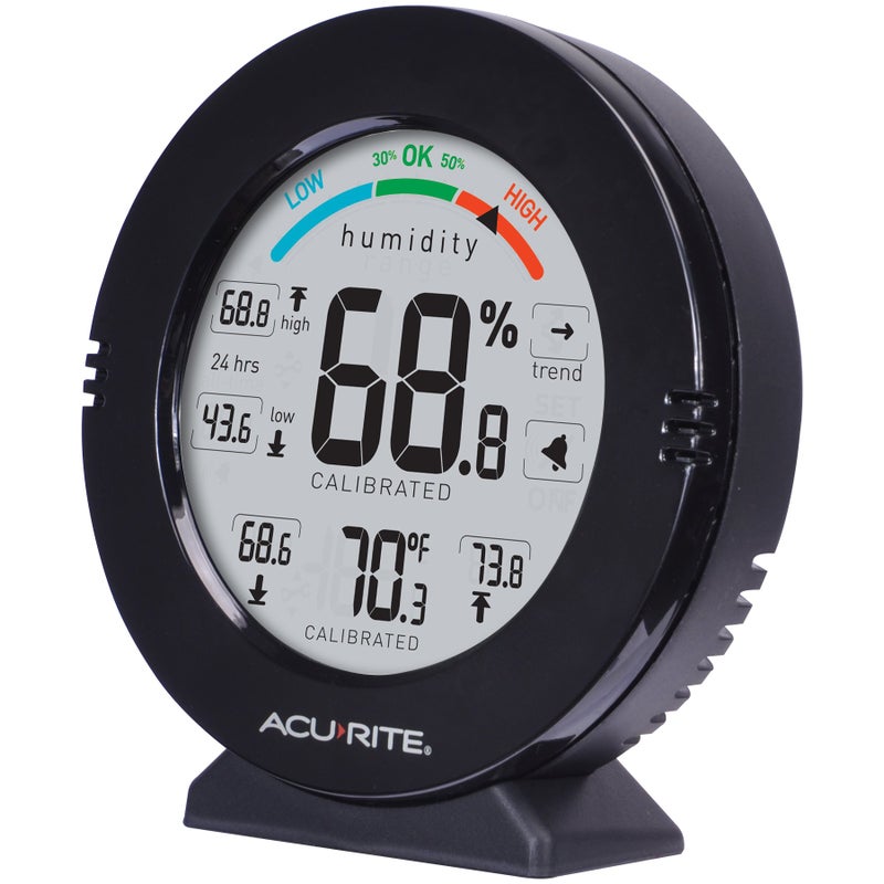 AcuRite 01080M Pro Accuracy Temperature and Humidity Gauge with Alarms, Black - Image 1